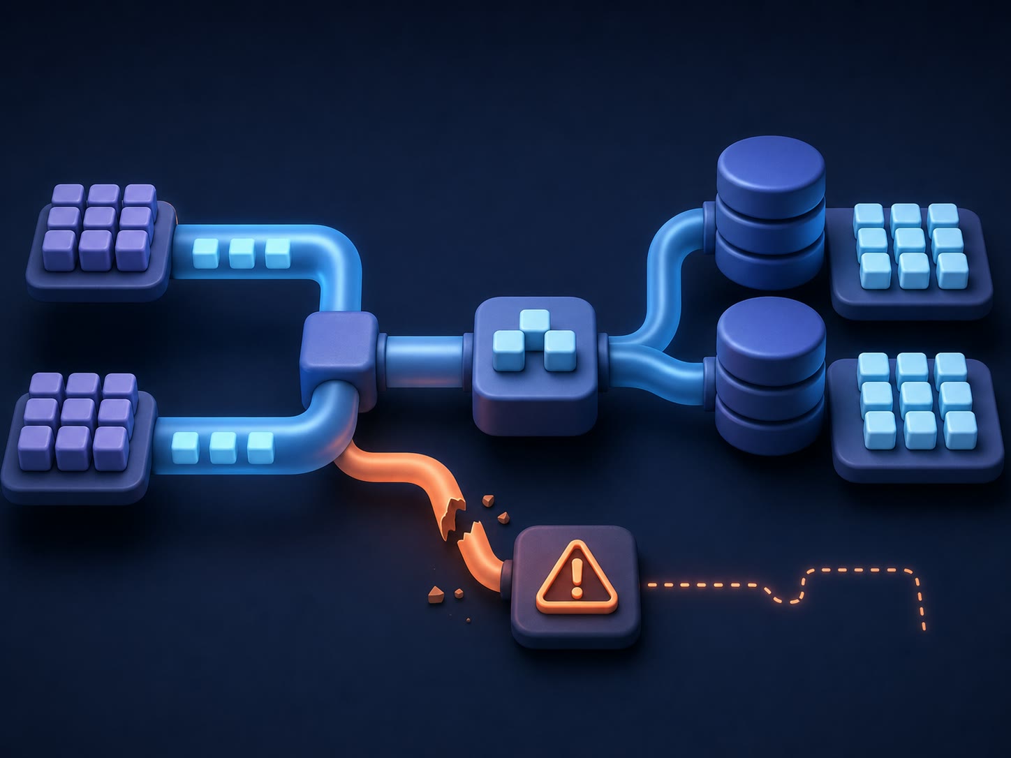 A failed non-idempotent pipeline duplicates records and breaks during a retry