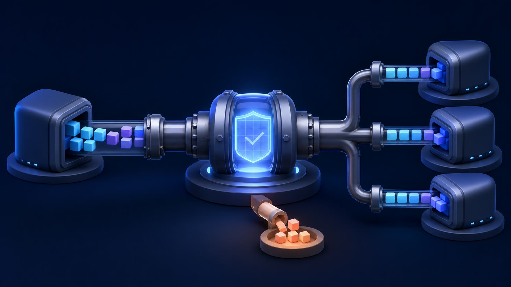 A schema contract validates incoming data before routing it to downstream consumers