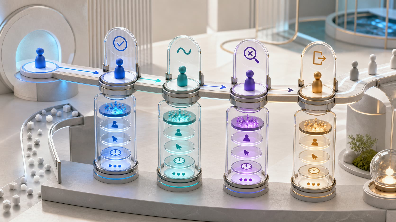 A product journey capturing a small set of meaningful behavioral events with context