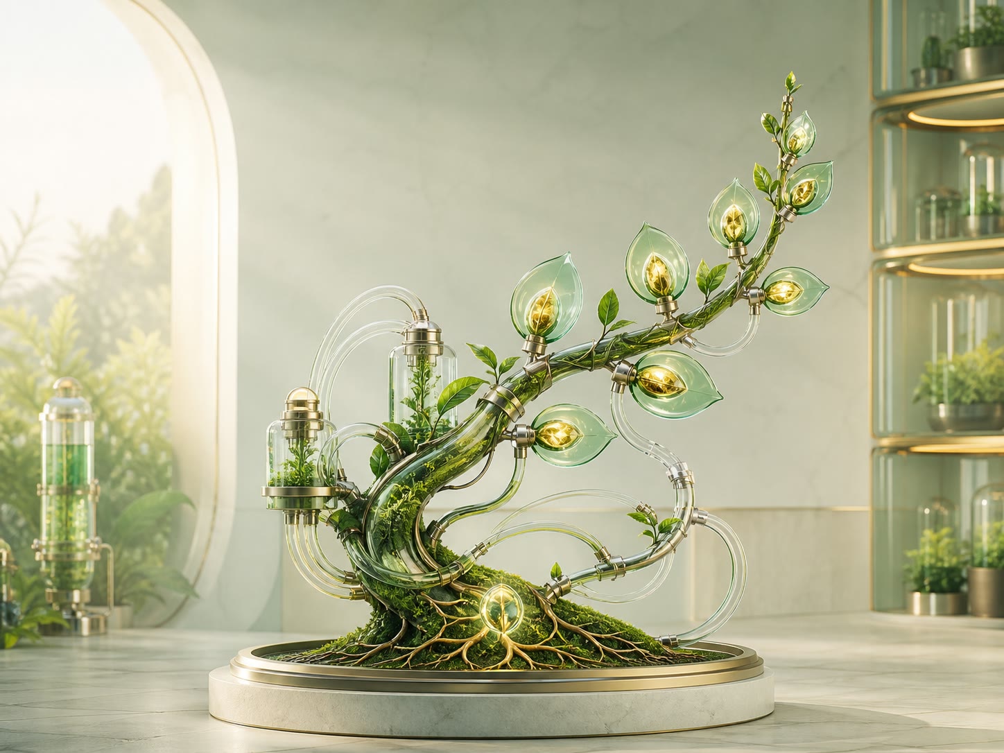 A self-sustaining growth system whose roots and branches keep producing value